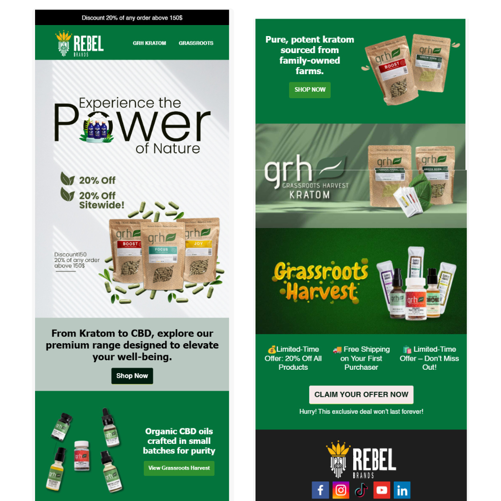 Inhove Email Design for Grassroots harvest