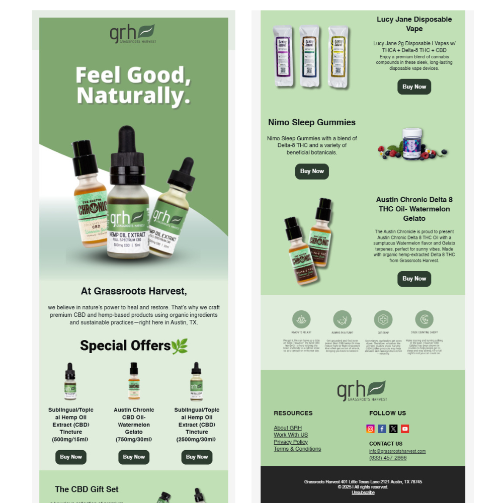 Inhove Email Design for grhkratom feel good