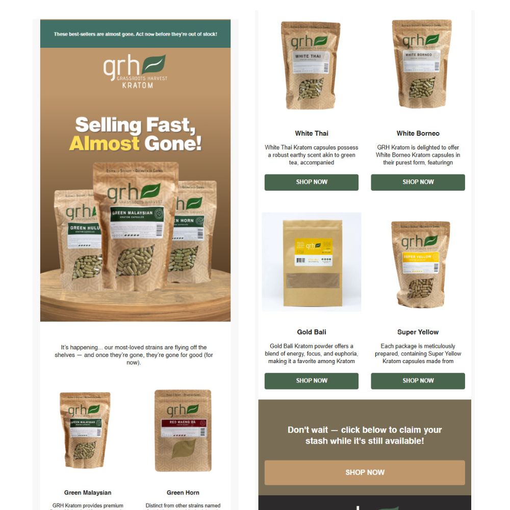 Inhove Email Design for grhkratom