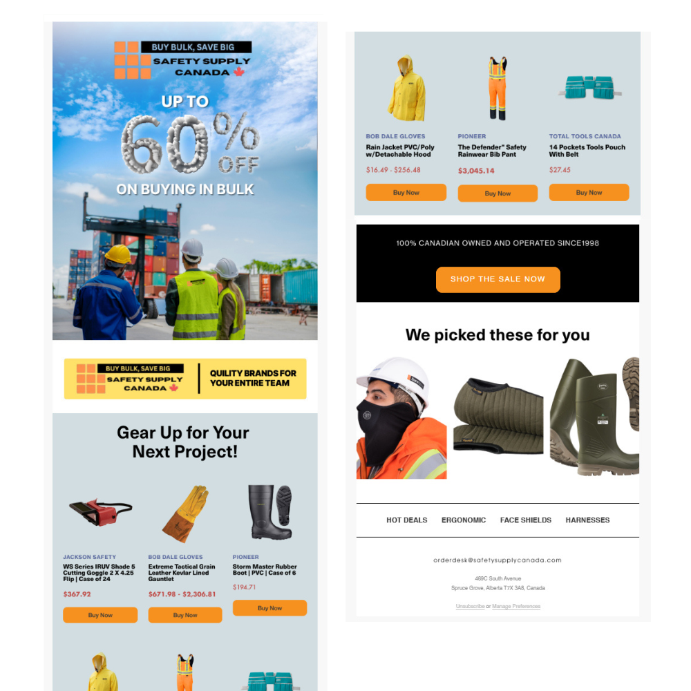 Inhove Email Design for safety supply canada