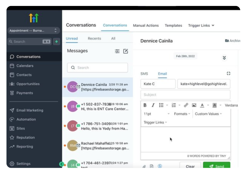 Inhove GHL Conversations