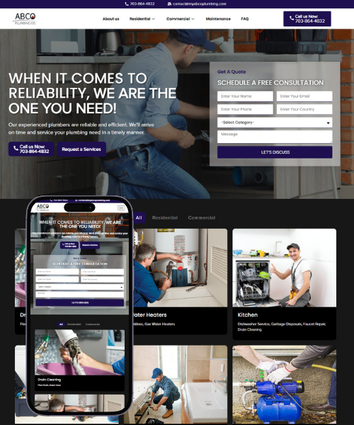 Inhove Plumbing website