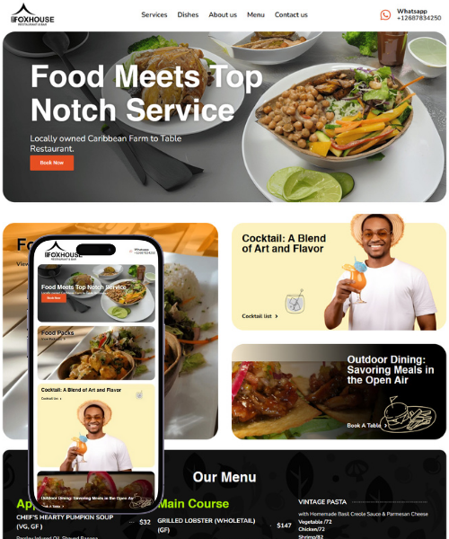 Inhove Table Booking Website